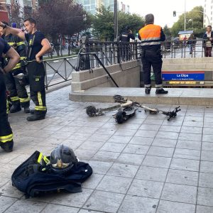 patinete electrico explota en metro madrid